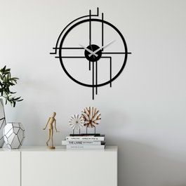 Wallity Reloj de Pared Decorativo de Metal Negro